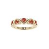 Sterling Silver Garnet Band Ring Over 18K Yellow Gold Plated