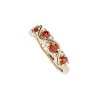 Sterling Silver Garnet Band Ring Over 18K Yellow Gold Plated