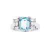 Sterling Silver Sky Blue Topaz and White Topaz Ring