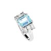 Sterling Silver Sky Blue Topaz and White Topaz Ring