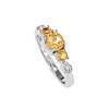 Sterling Silver Citrine and White Topaz Ring