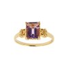 Sterling Silver Amethyst Ring Over 18K Yellow Gold Plated