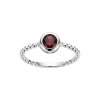 Sterling Silver Garnet Soliatire Ring