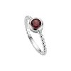 Sterling Silver Garnet Soliatire Ring