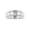 Sterling Silver White Cubic Zirconia Men's Ring