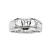 Sterling Silver White Cubic Zirconia Men's Ring