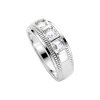Sterling Silver White Cubic Zirconia Men's Ring