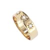 Sterling Silver White Cubic Zirconia North Star Ring Over 18K Yellow Gold Plated