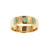 Sterling Silver Sleeping Beauty Turquoise Northstar Ring Over 18K Yellow Gold Plated