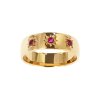 Sterling Silver Ruby Northstar Ring Over 18K Yellow Gold Plated