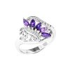 Sterling Silver Amethyst and White Topaz Ring