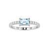 Sterling Silver Sky Blue Topaz & White Topaz Ring