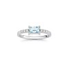 Sterling Silver Sky Blue Topaz & White Topaz Ring