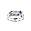 Sterling Silver Amethyst and White Topaz Ring