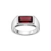 Sterling Silver Garnet Signet Ring