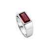 Sterling Silver Garnet Signet Ring