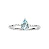 Sterling Silver Sky Blue Topaz Pear Rope Ring