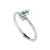 Sterling Silver Sky Blue Topaz Pear Rope Ring
