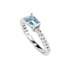 Sterling Silver Sky Blue Topaz Chain Ring