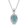 Sterling Silver Milky Aquamarine Pendant with Chain 18 Inches
