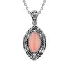 Sterling Silver Pink Peruvian Opal Pendant With Chain 18 Inches