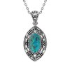 Sterling Silver Tuirquoise Pendant with Chain 18 Inches