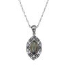 Sterling Silver Labradolite Pendant With Chain 18 Inches