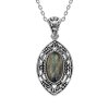 Sterling Silver Labradolite Pendant With Chain 18 Inches