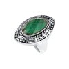 Sterling Silver Dyed Emerald Ring