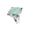 Sterling Silver Milky Aquamarine and London Blue Topaz Ring