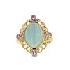 Sterling Silver Milk Aquamarine and Amethyst Ring