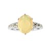 Sterling Silver Ethiopian Opal and White Topaz Ring