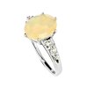 Sterling Silver Ethiopian Opal and White Topaz Ring