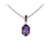 Sterling Silver Amethyst and Rhodolite Pendant With Chain 18 Inches