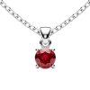 Sterling Silver Ruby Pendant With Chain 18 Inches