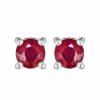Sterling Silver Ruby Stud Earrings