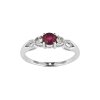 Sterling Silver Ruby and White Topaz Ring