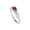 Sterling Silver Ruby and White Topaz Ring