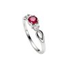 Sterling Silver Ruby and White Topaz Ring
