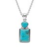 Sterling Silver Turquoise Pendant With Chain 18 Inches