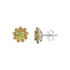 Sterling Silver Peridot and Citrine Earrings