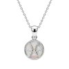 Sterling Silver Mother of Pearl Pisces Zodiac Pendant With Chain 18 Inches