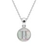 Sterling Silver Mother of Pearl Gemini Zodiac Pendant With Chain 18 Inches