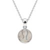 Sterling Silver Mother of Pearl Leo Zodiac Pendant With Chain 18 Inches