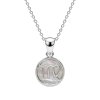 Sterling Silver Mother of Pearl Vigo Zodiac Pendant With Chain 18 Inches