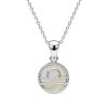 Sterling Silver Mother of Pearl  Libra Zodiac Pendant With Chain 18 Inches