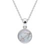 Sterling Silver Mother of Pearl Sagittarious Zodiac Pendant  With Chain 18 Inches