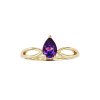 Sterling Silver African Amethyst Ring Over 18K Yellow Gold Plated