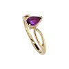 Sterling Silver African Amethyst Ring Over 18K Yellow Gold Plated