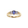 Sterling Silver Tanzanite Ring Over 18K Yellow Gold Plated